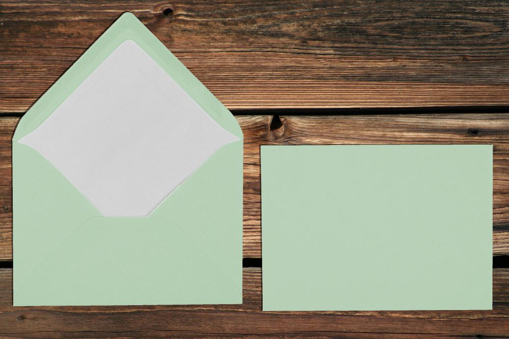 Briefhüllen mit Seidenfutter C6 114x162 mm Nassklebend Mint gerippt 100 g/qm